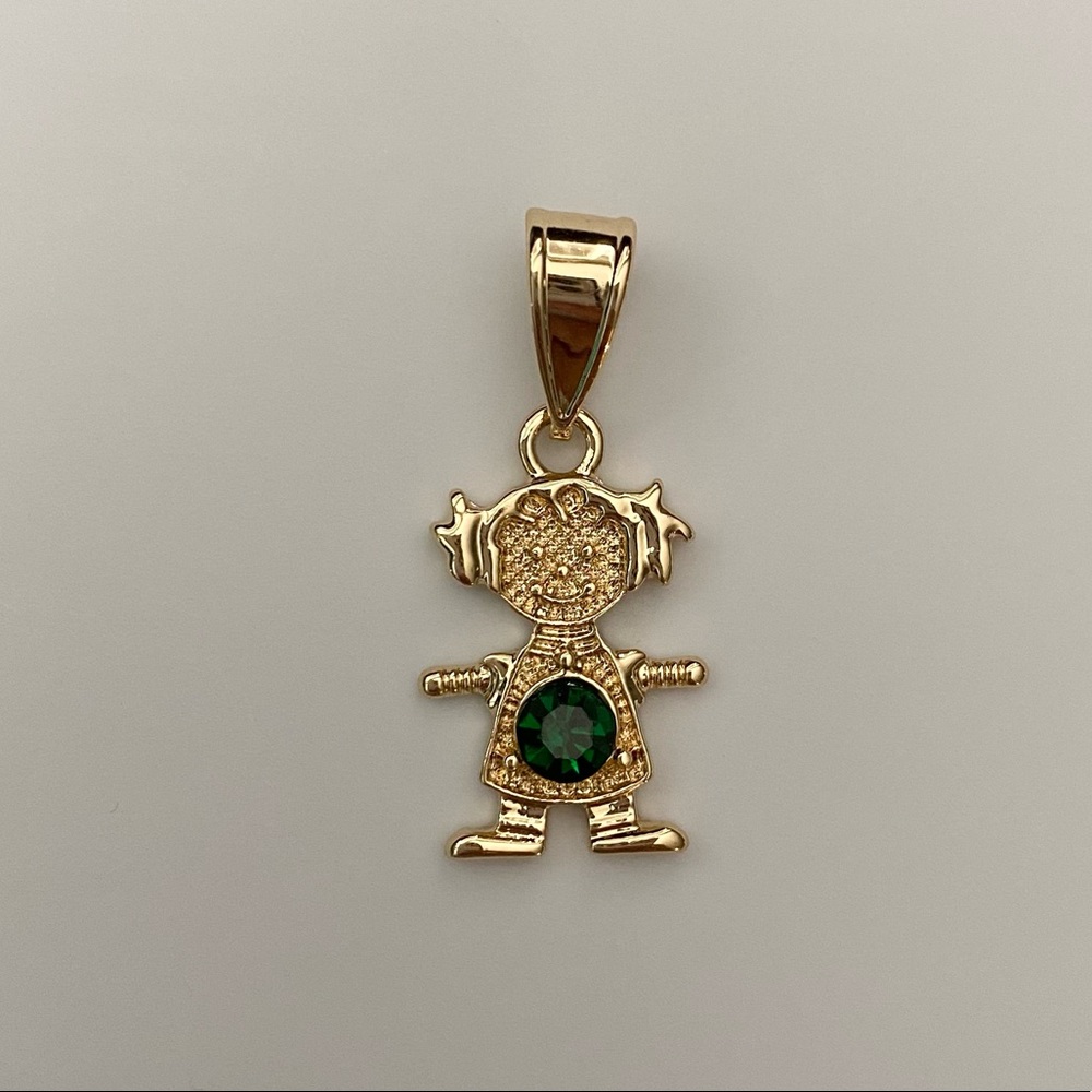 May (Emerald) Gold Plated Girl Pendant